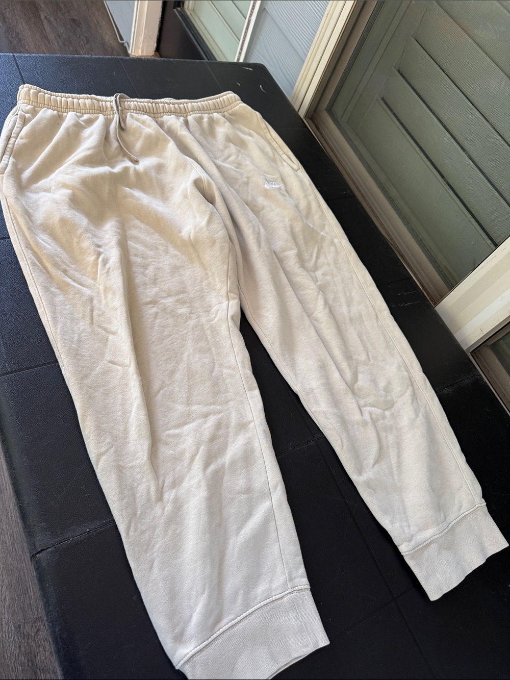 Nike Men’s Off-White Fleece Joggers with Drawstring